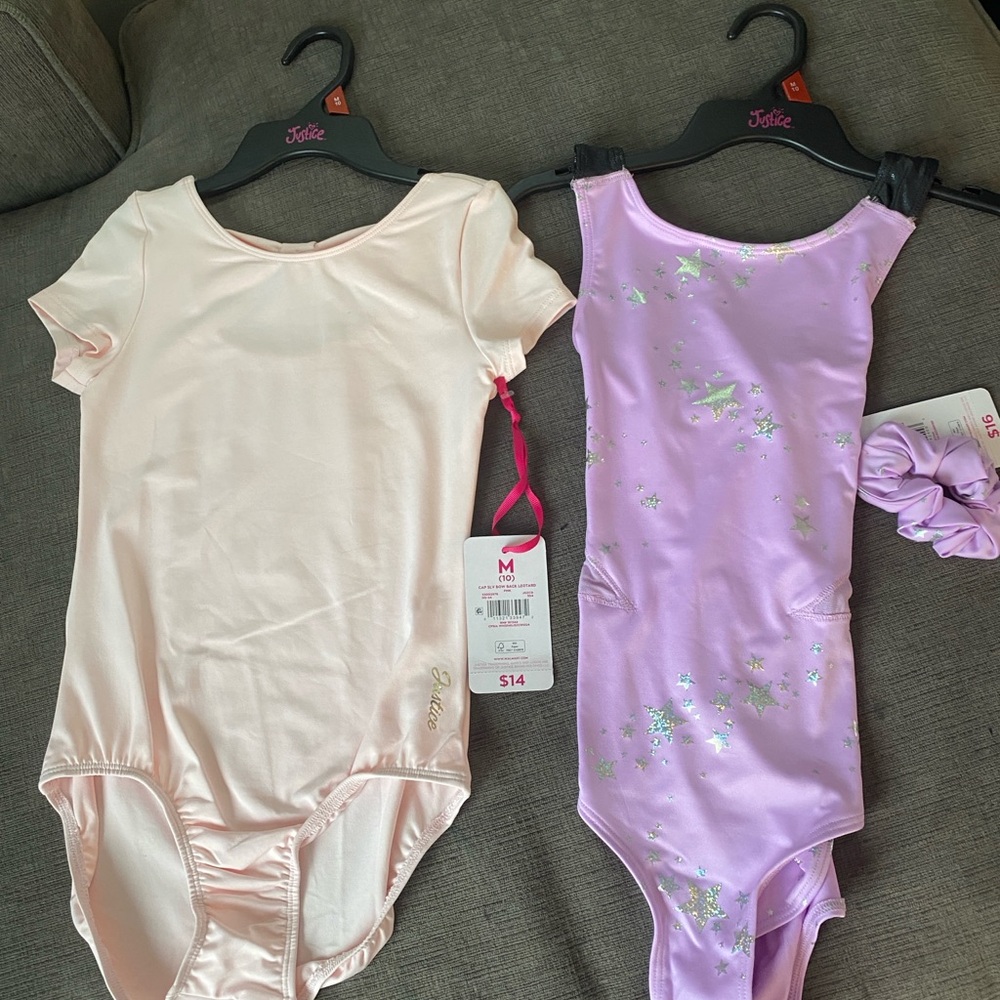 Justice Kids Bodysuit Set - Light Pink and Lavender